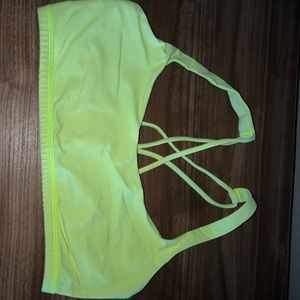 Neon yellow Lululemon Bra
